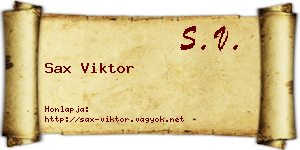 Sax Viktor névjegykártya